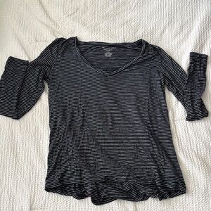 American Eagle Striped Long-Sleeve Shirt - Size: Small